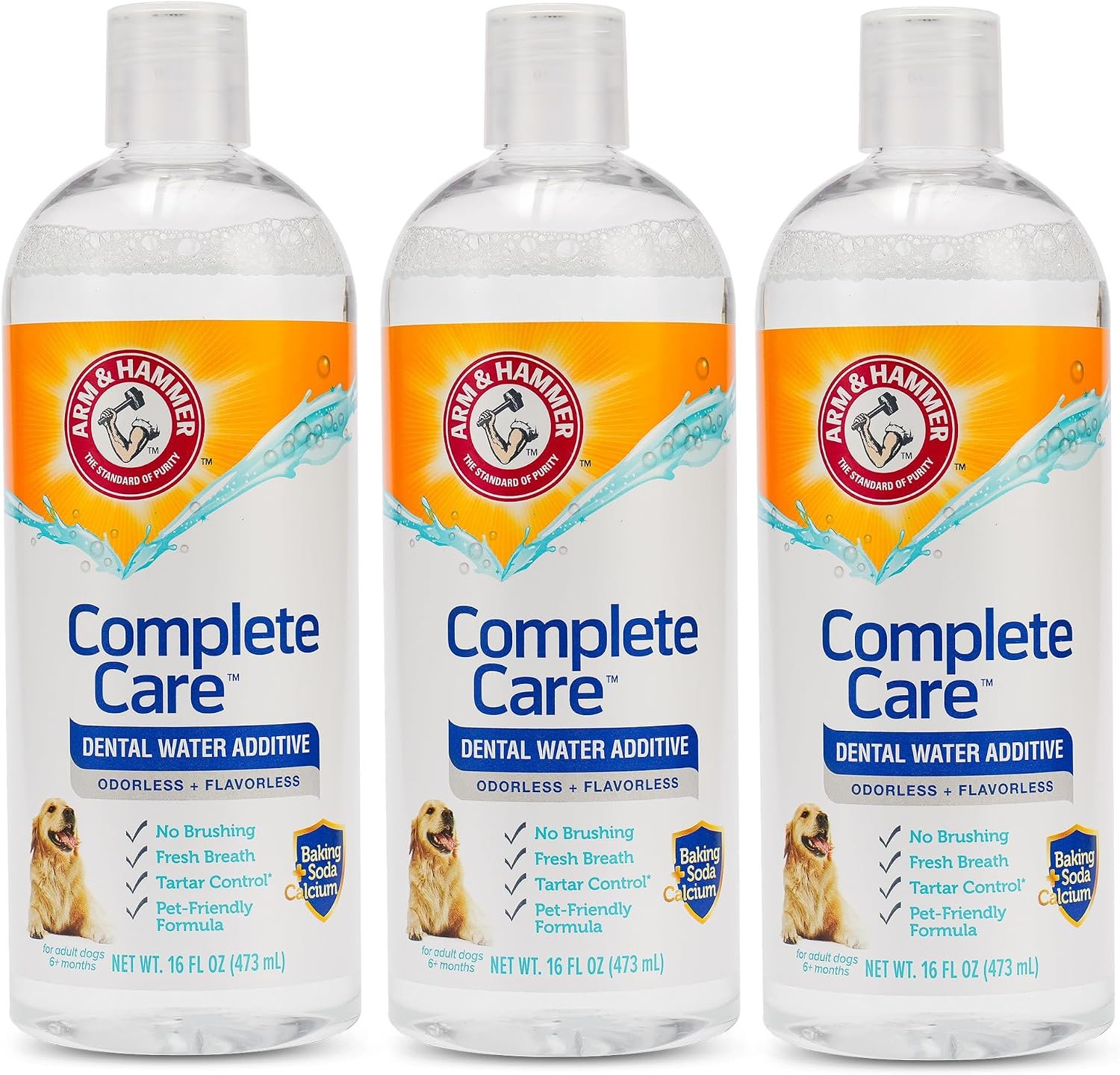 Arm & Hammer Complete Care Dog Dental Water Additive, 16 Fl Oz, 3-Pack Arm & Hammer Complete Care Dog Dental Water Additive, 16 Fl Oz, 3-Pack