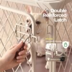 36 Inch Medium Dog Crate with Lockable Wheel, Diamond Mesh Metal Dog Crates for Medium Dogs, up to 100 lbs, Leak-Proof Tray, Easy Assembly&Lightweight Pet Dog Kennel Cage, Sage Green - Image 6