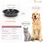 JASGOOD Dog Slow Feeder Bowl - Reduce Slip Puzzle Bowl for Elevated Pet Feeders - Interactive Bloat Stop Dog Dishes - Dark Gray, Fit Opening 7.5"-8" - Image 3