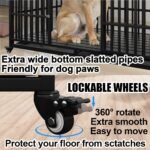Heavy Duty Dog Crate 54 inch Dog Pet Kennel Cage for Extra Large Giant Dog with 2 Doors Lockable Wheels Removable Trays Top Access All Metal Durable - Image 5