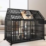 Heavy Duty Dog Crate 54 inch Dog Pet Kennel Cage for Extra Large Giant Dog with 2 Doors Lockable Wheels Removable Trays Top Access All Metal Durable - Image 7
