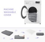 LE SURE Cute Orthopedic Dog Bed Large Sized Dog, Waterproof Chic Flat Pet Beds with Removable Washable Cover, Fuzzy Thick Egg Crate Foam Pet Mat for Indoor Use (36" x 27", Grey) - Image 5