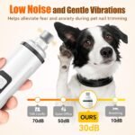 Dog Nail Grinder Electric Powerful 3 Speeds Dog Nail Clippers with Lights Quiet Cat Nail Clipper Painless Care Trimmers Tools for Small Medium Large Dogs and Cats (Black) - Image 3