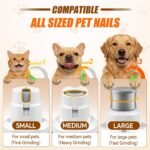 Dog Nail Grinder Electric Powerful 3 Speeds Dog Nail Clippers with Lights Quiet Cat Nail Clipper Painless Care Trimmers Tools for Small Medium Large Dogs and Cats (Black) - Image 5