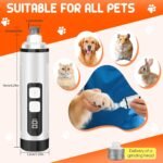 Dog Nail Grinder Electric Powerful 3 Speeds Dog Nail Clippers with Lights Quiet Cat Nail Clipper Painless Care Trimmers Tools for Small Medium Large Dogs and Cats (Black) - Image 8
