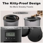 Automated Cat Feeder,Clear 4.2L Dry Food Dispenser with Single Bowl,Programmable Timed Pet Feeder for Up to 6 Daily Meals,10-Second Voice Message & Dual Power Backup (Black, 4.2L Press Version) - Image 3