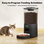 Automated Cat Feeder,Clear 4.2L Dry Food Dispenser with Single Bowl,Programmable Timed Pet Feeder for Up to 6 Daily Meals,10-Second Voice Message & Dual Power Backup (Black, 4.2L Press Version) - Image 6