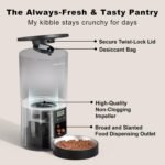 Automated Cat Feeder,Clear 4.2L Dry Food Dispenser with Single Bowl,Programmable Timed Pet Feeder for Up to 6 Daily Meals,10-Second Voice Message & Dual Power Backup (Black, 4.2L Press Version) - Image 7