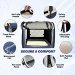 Collapsible Soft Dog Crate for Small Dogs, Portable Travel Kennel, Bule - Image 3