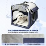 Collapsible Soft Dog Crate for Small Dogs, Portable Travel Kennel, Bule - Image 4