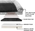 Furhaven Memory Foam Dog Bed for Medium/Small Dogs w/ Removable Bolsters & Washable Cover, For Dogs Up to 35 lbs - Plush & Southwest Kilim Woven Decor Sofa - Boulder Gray, Medium - Image 3