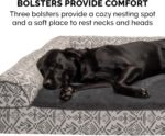 Furhaven Memory Foam Dog Bed for Medium/Small Dogs w/ Removable Bolsters & Washable Cover, For Dogs Up to 35 lbs - Plush & Southwest Kilim Woven Decor Sofa - Boulder Gray, Medium - Image 9