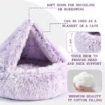 NOYAL Calming Donut Dog Bed, Hooded Cave with Blanket - Image 3
