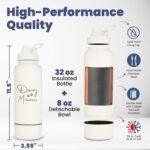Rubyloo Dog Mom Water Bottle with Detachable Bowl for Dog Lovers - Image 5