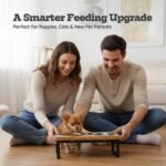 Elevated Dog Bowls, 4” Small Dogs & Cats Raised Bowl Mango Wood Stand, Food & Water 2 Stainless Steel Dishes Each 16oz/2Cup Capacity, Non-Slip Pet Feeder Station in Brown for Toy Breeds - Image 8
