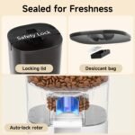 PAPIFEED Automatic Cat Feeder with App, WiFi Auto Cat Feeder, 6L Slow-Feed Cat Food Dispenser for Dry Food, Dual Power Supply Timed Pet Feeder for Small Dog, 10 Meals/Day, 12 Portions/Meal, White - Image 5