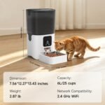 PAPIFEED Automatic Cat Feeder with App, WiFi Auto Cat Feeder, 6L Slow-Feed Cat Food Dispenser for Dry Food, Dual Power Supply Timed Pet Feeder for Small Dog, 10 Meals/Day, 12 Portions/Meal, White - Image 8