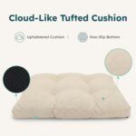 CANAGAN Elevated Wood Dog Bed Frame with Cushion, WoodPattern, Medium - Image 4