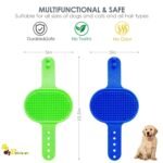 2 Pack Dog Grooming Brush, Premium Soft Silicone Pet Bath Brushes with Adjustable Handle, Shampoo Soothing Comb for Wet Dry Long Short Haired Dogs & Cats Massaging, Deshedding - Image 2
