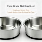 2 Pack WEDAWN Deep Stainless Steel Non-Skid Dog and Food Bowls, Each Holds Up to 2 Cups - Image 2