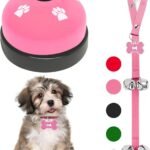 2 Pcs Dog Door Bells Dog Doorbell to go Outside Puppy Train Bell for Dogs to Ring to go Potty Puppy Toilet Training Bell for Door Knob Girl Puppy Essentials Accessories (Pink)