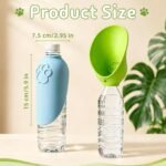 2 Pcs Portable Dog Water Bottle Attachment, Silicone Leak Proof Foldable Slip-on Pet Water Bowl for Walks, Dog Drink Dispenser, Leaf Design Water Bottle Adapter for Daily Hiking Travel - Image 2