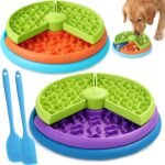 2 Pcs Slow Feeder Dog Bowl Large Interactive Dog Puzzle Feeder