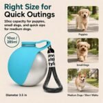 2 in 1 Dog Water Bottle Portable with Bowl, 10oz Stainless Steel, Blue - Image 2