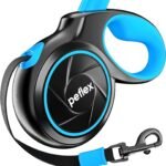 20.1 ft Retractable Dog Leash for Dogs 10–100 lbs – Heavy Duty Tape Leash with Strong Nylon Tape – 360° Swivel Control – One-Click Brake & Lock – Ergonomic Non-Slip Grip for Safe & Easy Daily Walks BL
