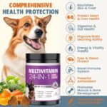 24-in-1 Dog Vitamins and Supplements 200 Ct Dogs Multivitamin Chewable Contain Chondroitin Probiotics Omega-3 Glucosamine for Dogs Skin Coat Heart Joint Gut Liver Brain Immune Support - Peanut Butter - Image 2