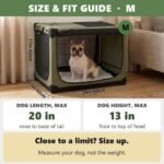 24 x 17 x 17 Inch Collapsible Soft Dog Crate for Dogs Up to 30 lbs, Portable Travel Pet Kennel with 4 Zip Doors, Foldable Indoor Outdoor Crate with Mat, Carry Bag, Green - Image 2