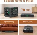 28" L Travel Dog Crate -Collapsible Dog Crate for Medium/Small Dogs, No Tools Required with Space Saving Design,Portable Foldable Dog Carrier with 2 Smooth Wheels,Handles for Easy Moving,Dark Grey - Image 2