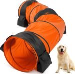 28 in 10 Foot Orange Extra Large Dog Agility Tunnel with Sandbags