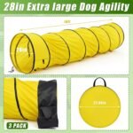 28 in 10 Foot Yellow Extra Large Dog Agility Tunnel with Sandbags - Image 2