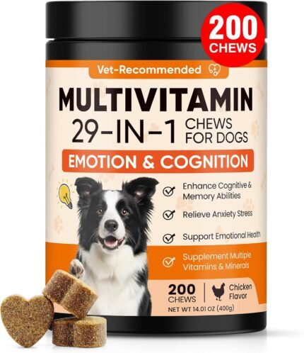 29 in 1 Dog Vitamins and Supplements 200 Ct Advanced Dog Multivitamin Chews