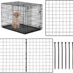 2PCS Dog Crate Divider Panel with Ties 13.7 x 17.7 Inch Adjustable Metal Pet Kennel Divider Adjustable Width up to 27”(Dog Crate NOT Included)