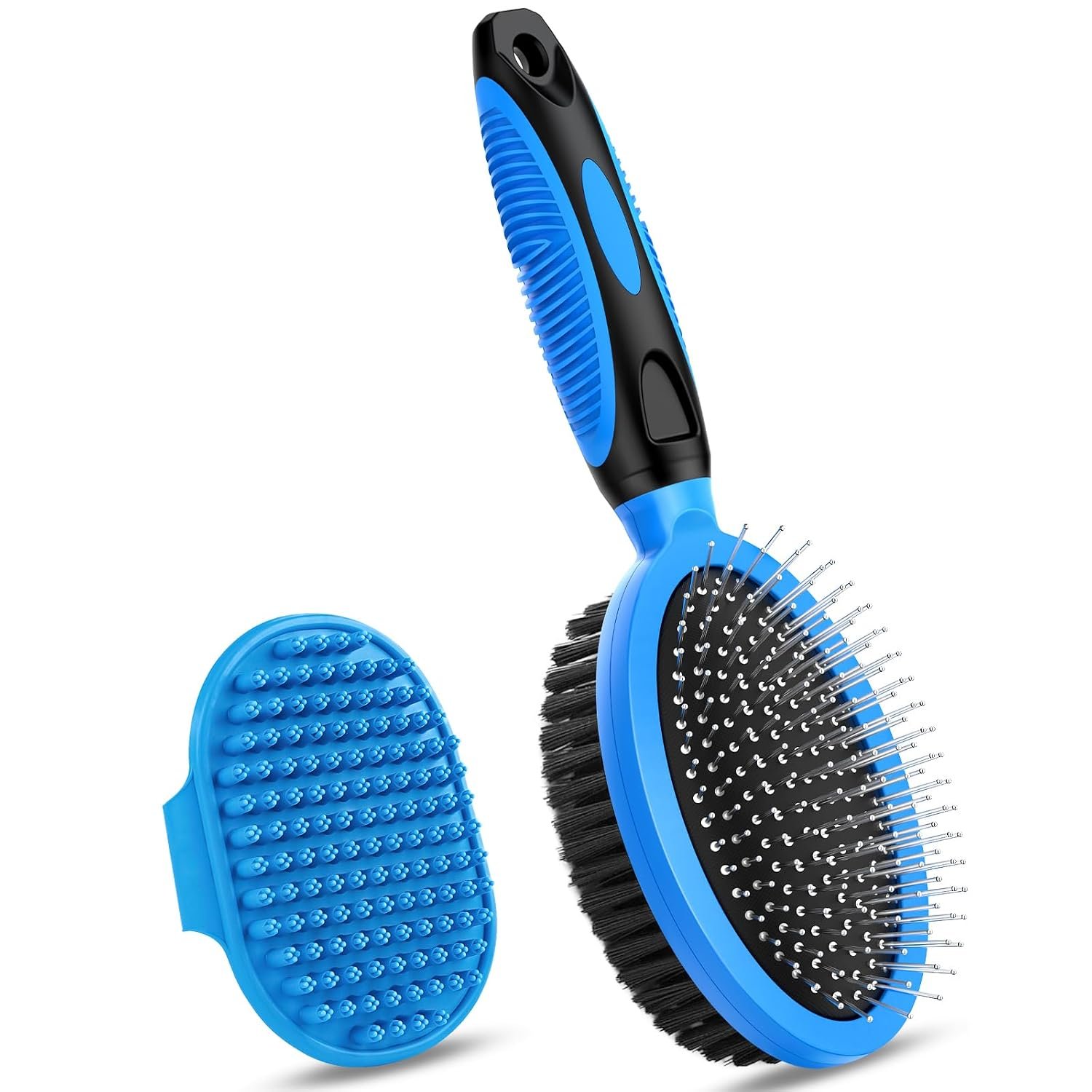 2PCS Pet Grooming Tools – Double-Sided Brush for Shedding and Bathing, Suitable for Short/Long Haired Dogs Cats and Horses, Deshedding Dog Brush, Mane & Tail Combs for Horses – Pet Supplies (Blue) 2PCS Pet Grooming Tools – Double-Sided Brush for Shedding and Bathing, Suitable for Short/Long Haired Dogs Cats and Horses, Deshedding Dog Brush, Mane & Tail Combs for Horses – Pet Supplies (Blue)