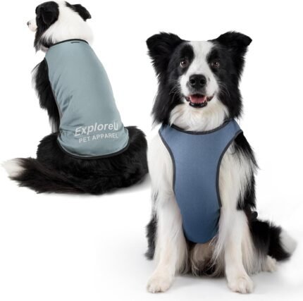 2Pack Dog Cooling Shirts with Sun Protection,Misty Glade+Water Drop,XL