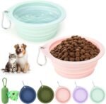 3 Pack Collapsible Dog Bowls,Portable Silicone Travel Dog Water Bowl