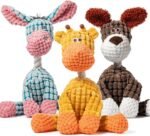 3 Pack Dog Toys Squeaky, Durable Stuffed Plush Puppy Chew Toy