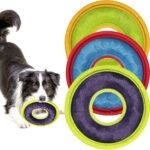 3 Pcs Flying Discs, Interactive Flyer Toys, Feedable Lightweight Catch and Fetch Toys for Small Medium Large Dogs, Floats in Water & Safe on Teeth, 9.05 Inch