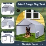 3 in 1 Extra Large Dog Canopy Outside,All-Season Outdoor Dog Shade XL with Roller Shutters and Removable Door,Pet Shelter Tent for Chicken Livestock 4'x 4'x 3.3' Winter & Summer and Rain - Image 2
