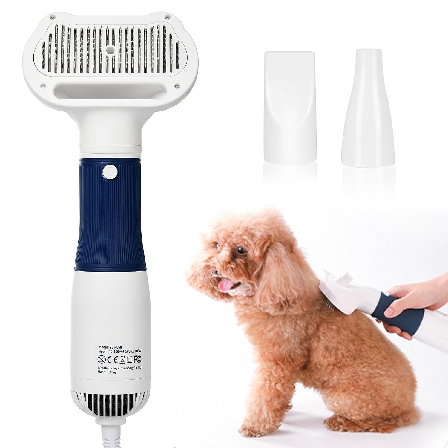 3-in-1 Pet Hair Dryer & Slicker Brush for Dogs & Cats – Portable, Professional, Adjustable Temp, Overheat Protection Dog Hair Dryer (blue) 3-in-1 Pet Hair Dryer & Slicker Brush for Dogs & Cats – Portable, Professional, Adjustable Temp, Overheat Protection Dog Hair Dryer (blue)