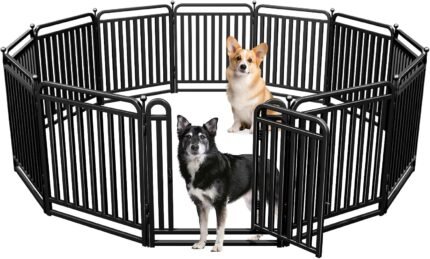 32″ H Dog Playpens, Upgraded Heavy Duty Tube Puppy Play Pen for Indoors,Dog playpen Outdoor for Small Medium Dogs, Portable Dog Pen, 12 Panels