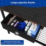 32 Inch Adjustable Dog Grooming Table with Drawer & Non-slip Removable Mat - Image 2