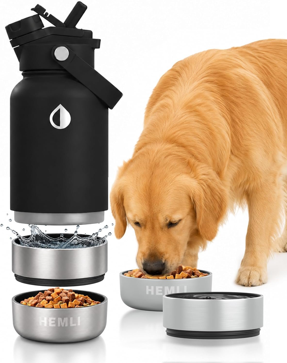 32 oz. Dog Water Bottle, Insulated Dog Travel Water Bottle, Stainless Steel Pet Water Bottle Dispenser, Portable Food and Water Bowl for Dogs for Walking Dog Canteen Travel Kit 32 oz. Dog Water Bottle, Insulated Dog Travel Water Bottle, Stainless Steel Pet Water Bottle Dispenser, Portable Food and Water Bowl for Dogs for Walking Dog Canteen Travel Kit
