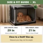 33 x 25 x 25 Inch Collapsible Soft Dog Crate for Dogs Up to 70 lbs, Portable Travel Pet Kennel with 4 Zip Doors, Foldable Indoor Outdoor Crate with Mat, Carry Bag, Grey - Image 2