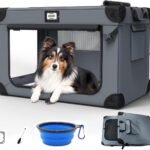 36″ Collapsible Dog Crates，Portable Foldable Dog Crates for Travel/Camping