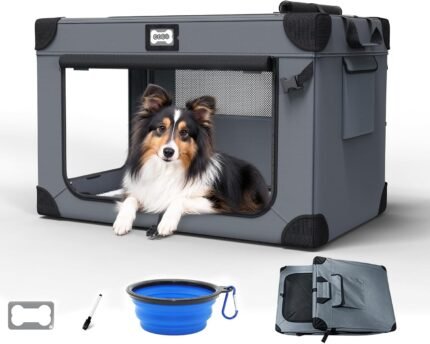 36" Collapsible Dog Crates，Portable Foldable Dog Crates for Travel/Camping
