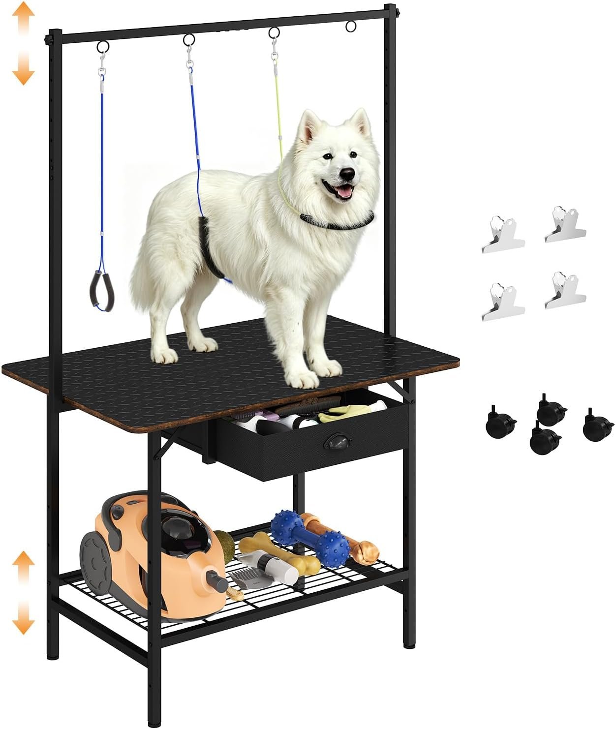 36 In Dog Grooming Table with Drawer & Wheel for Medium Large Dog at home 36 In Dog Grooming Table with Drawer & Wheel for Medium Large Dog at home